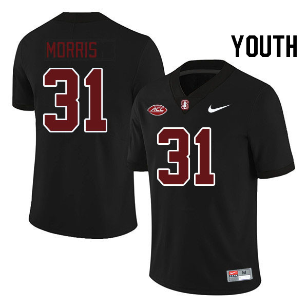 Youth #31 Aaron Morris Stanford Cardinal 2024 ACC Conference College Football Jerseys Stitched-Black